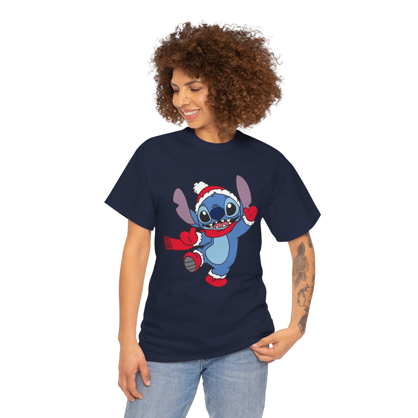 Festive Alien Christmas T-Shirt – Cute Blue Alien Holiday Graphic Tee (Unisex)