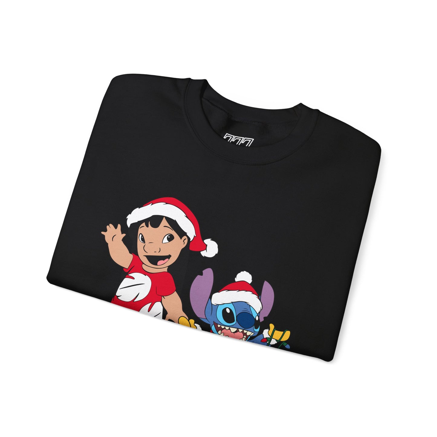 Island Holiday Duo Unisex Christmas Crewneck Sweatshirt – Festive Blue Alien & Girl Holiday Sweater