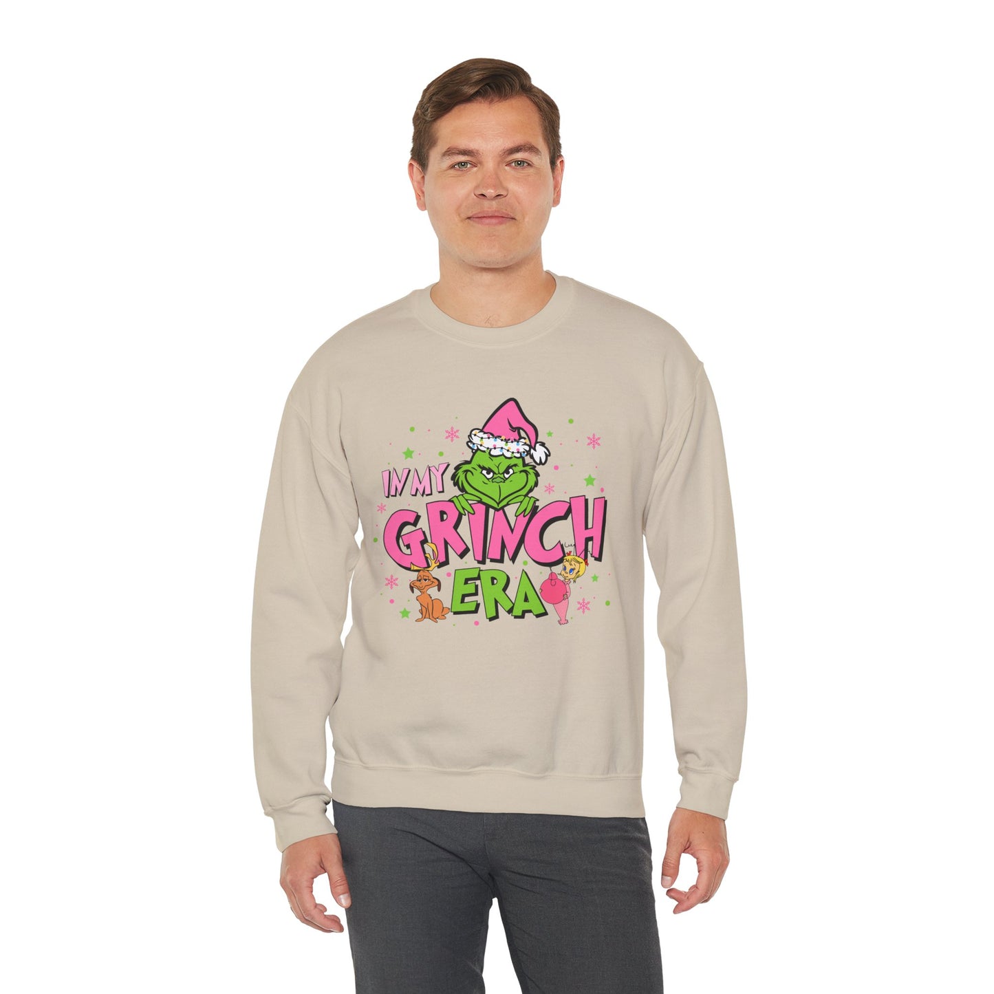 In My Grinch Era Funny Christmas Grinch-Inspired Holiday Sweatshirt – Pink Santa Festive Unisex Heavy Blend Crewneck