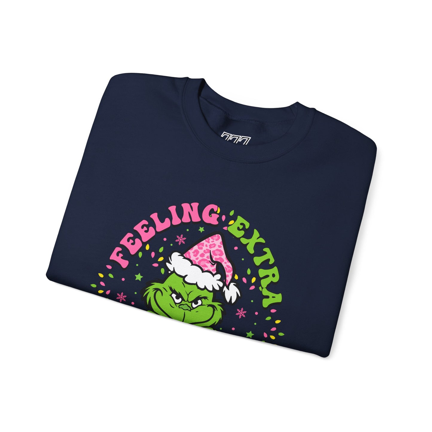 Feeling Extra Grinchy Today Funny Christmas Grinch-Inspired Holiday Sweatshirt – Pink Santa Festive Unisex Heavy Blend Crewneck