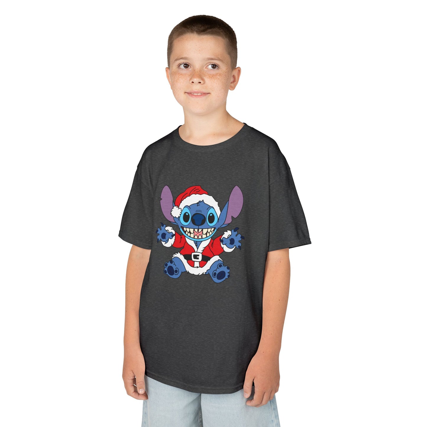 Alien Santa Kids Christmas T-Shirt – Cute Blue Alien Holiday Tee