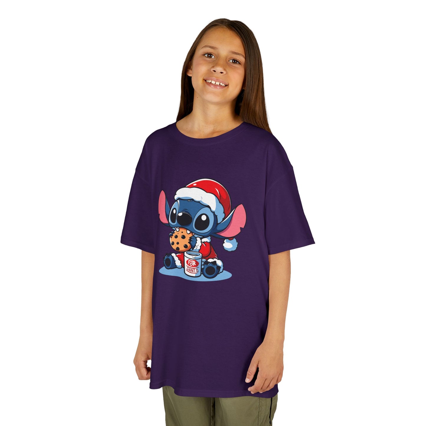 Saint Stitch Christmas Kids T-Shirt – Cute Holiday Alien Heavy Cotton Tee