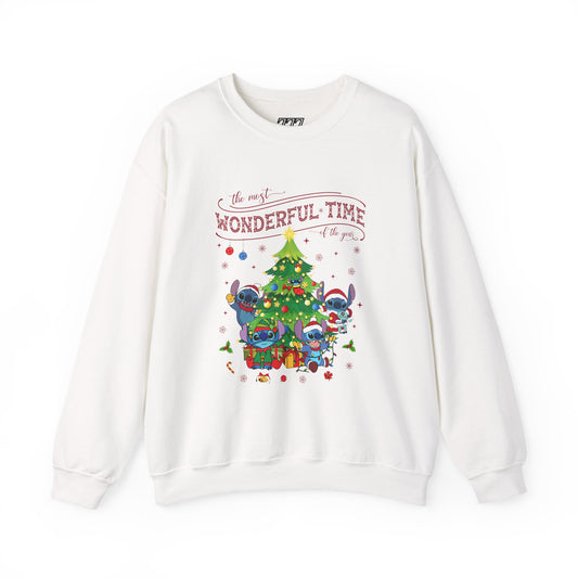The Most Wonderful Time of the Year Christmas Sweatshirt – Cute Holiday Characters Festive Unisex Heavy Blend Crewneck