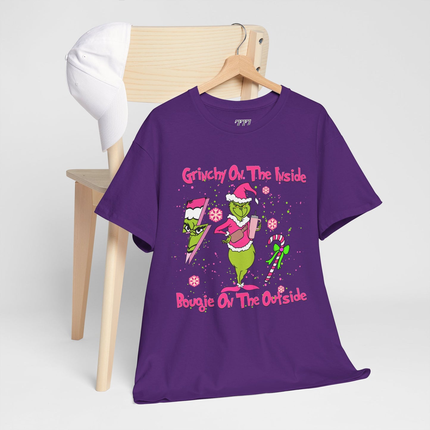 Grinchy On The Inside, Bougie On The Outside Unisex Heavy Cotton T-Shirt - Funny Holiday Tee