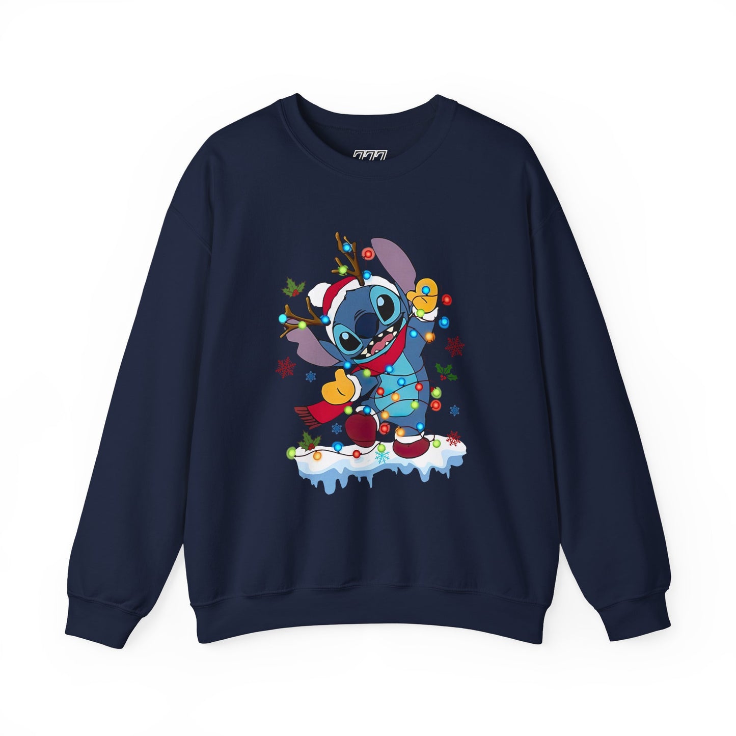 Festive Blue Alien Christmas Lights Unisex Heavy Blend Crewneck Sweatshirt – Cute Holiday Sweater