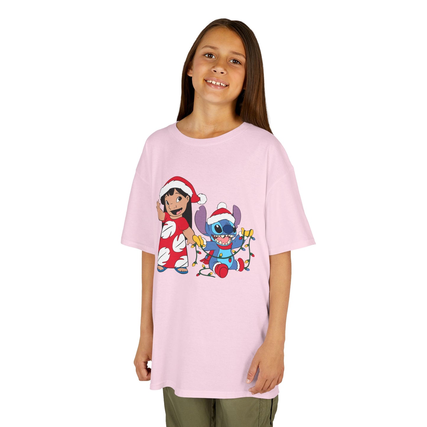 Island Holiday Duo Kids Christmas T-Shirt – Festive Blue Alien & Girl Holiday Tee