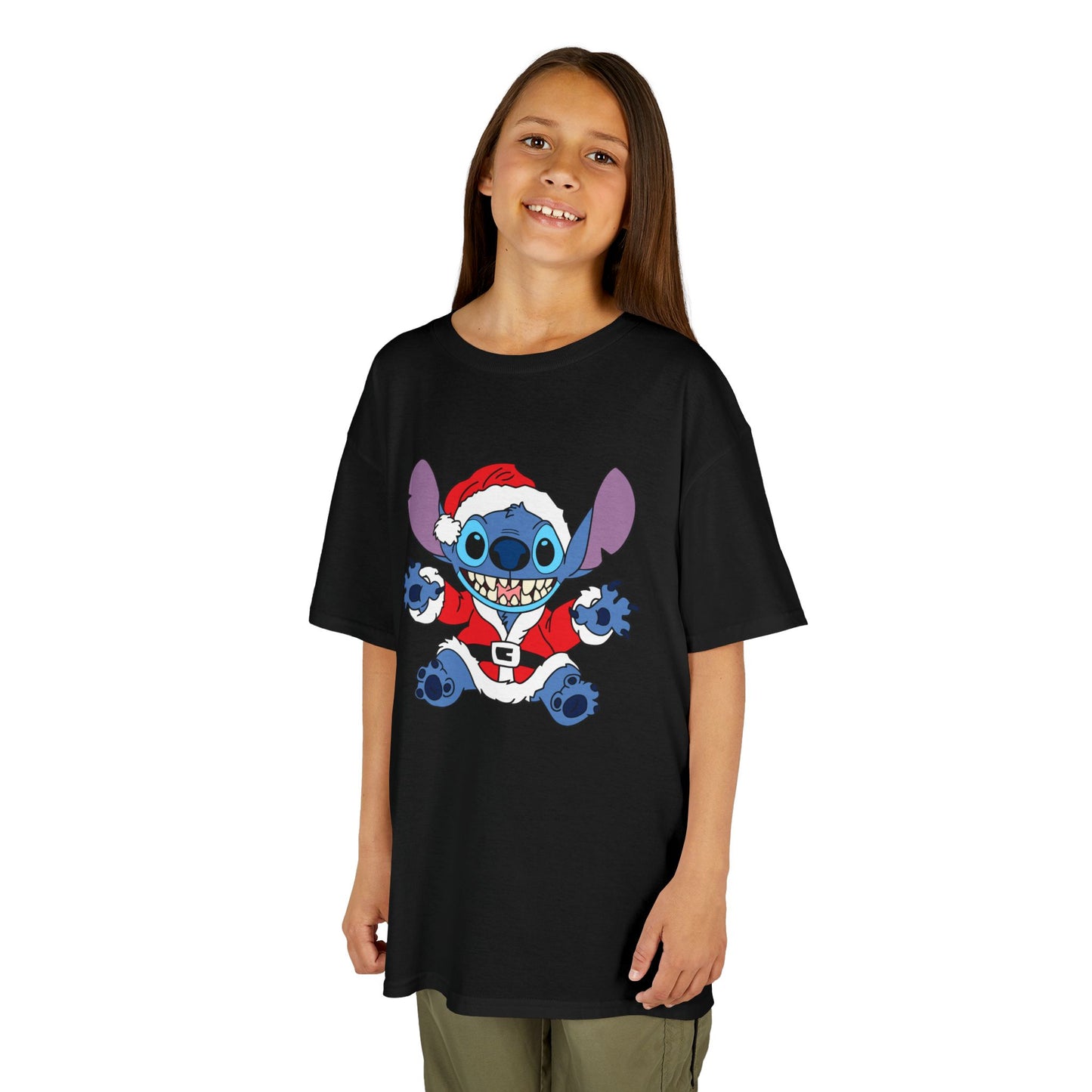 Alien Santa Kids Christmas T-Shirt – Cute Blue Alien Holiday Tee
