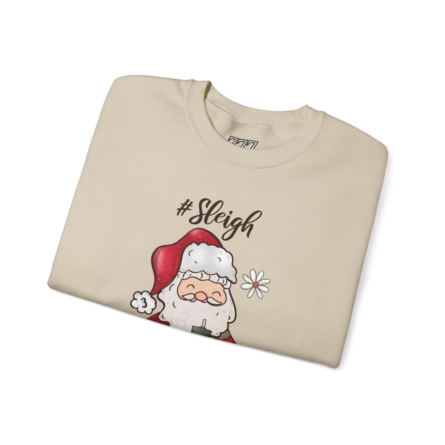 #Sleigh Funny Santa Christmas Sweatshirt – Cute Holiday Hashtag Graphic Unisex Heavy Blend Crewneck