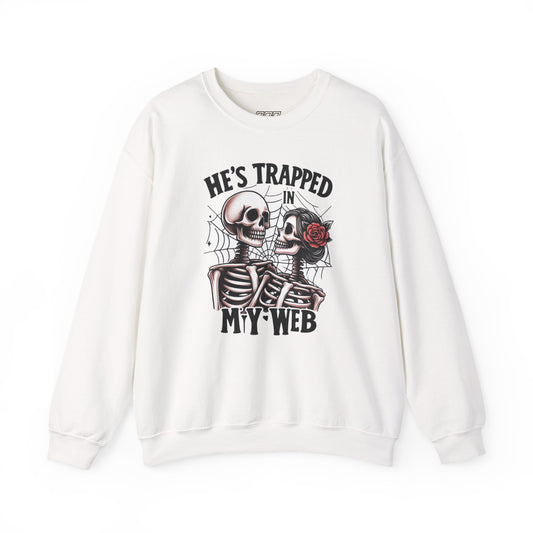He's Trapped In My Web Women's Heavy Blend Crewneck Sweatshirt