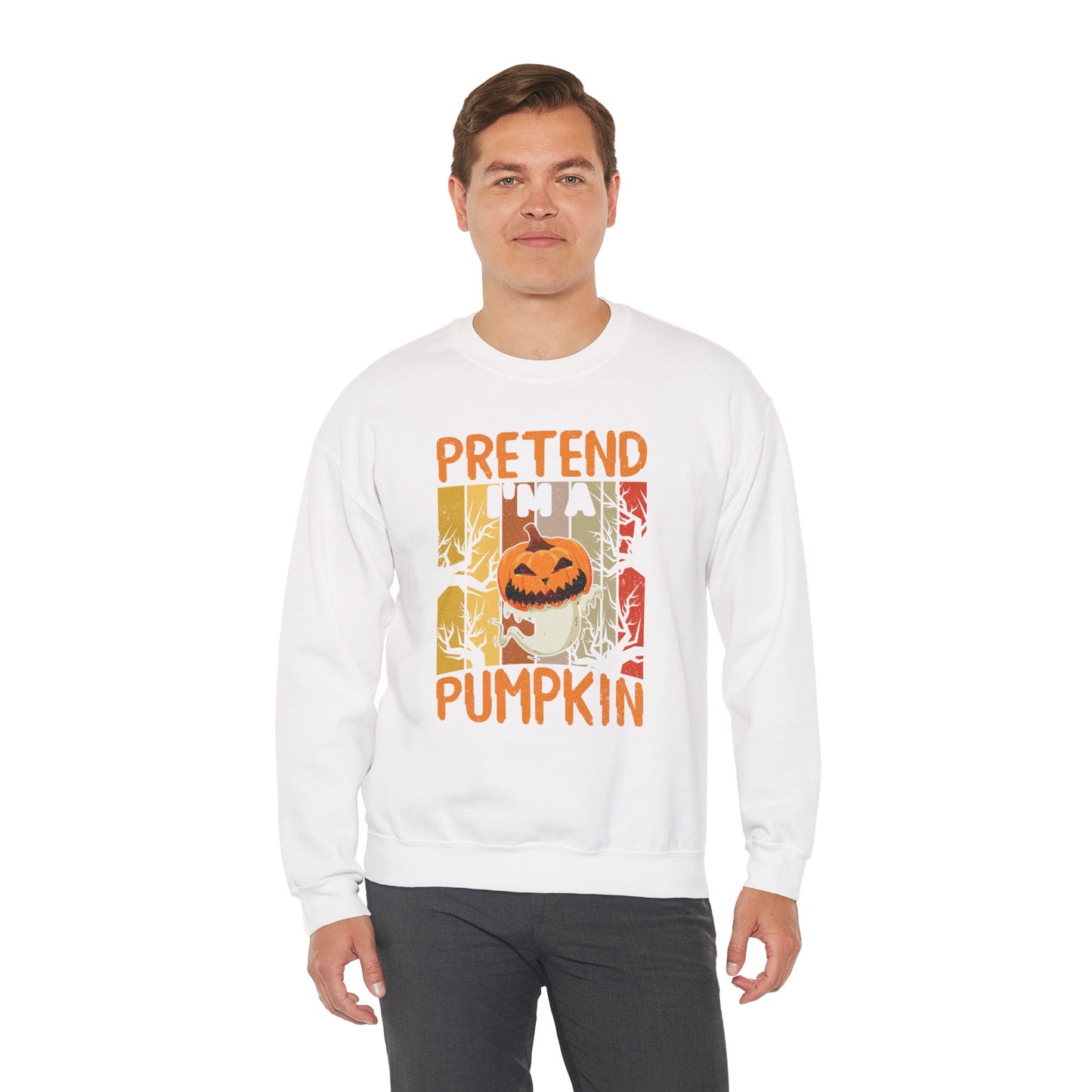 Pretend I'm A Pumpkin Unisex Heavy Blend Crewneck Sweatshirt