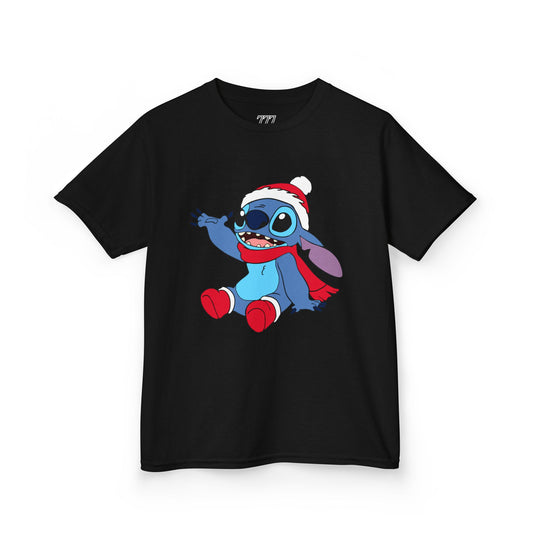 Jolly Alien Kids Christmas T-Shirt – Cute Blue Alien Holiday Tee for Kids