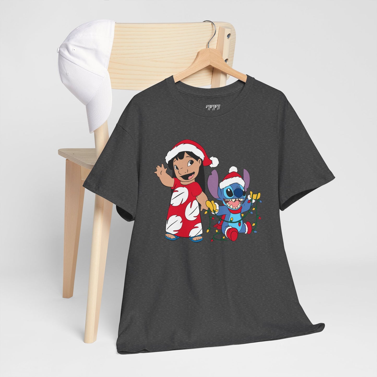 Island Holiday Duo T-Shirt – Festive Blue Alien & Girl Graphic Tee