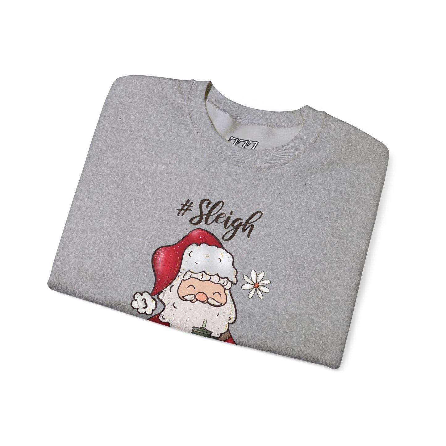 #Sleigh Funny Santa Christmas Sweatshirt – Cute Holiday Hashtag Graphic Unisex Heavy Blend Crewneck