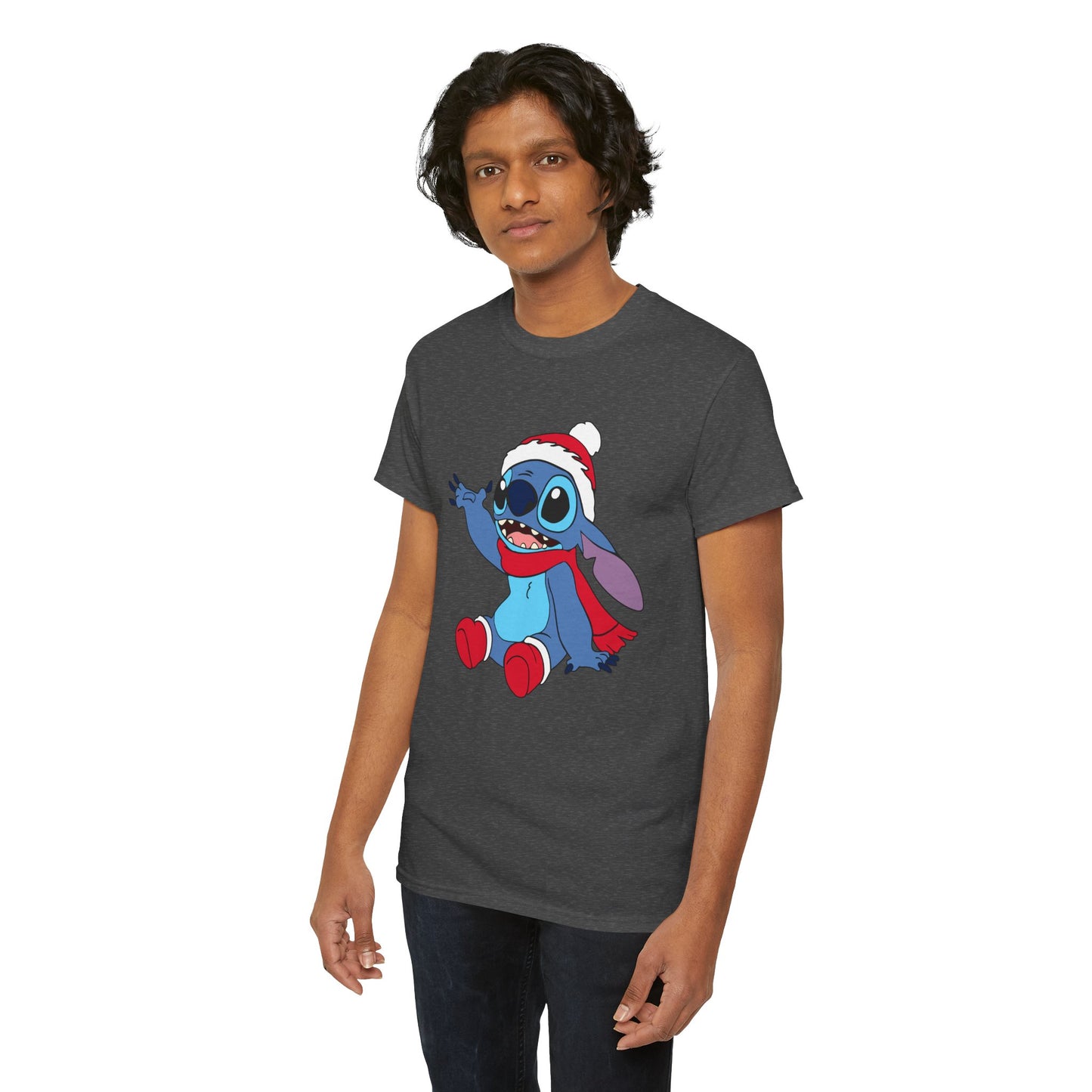 Jolly Alien Christmas T-Shirt – Cute Blue Alien Holiday Graphic Tee (Unisex)