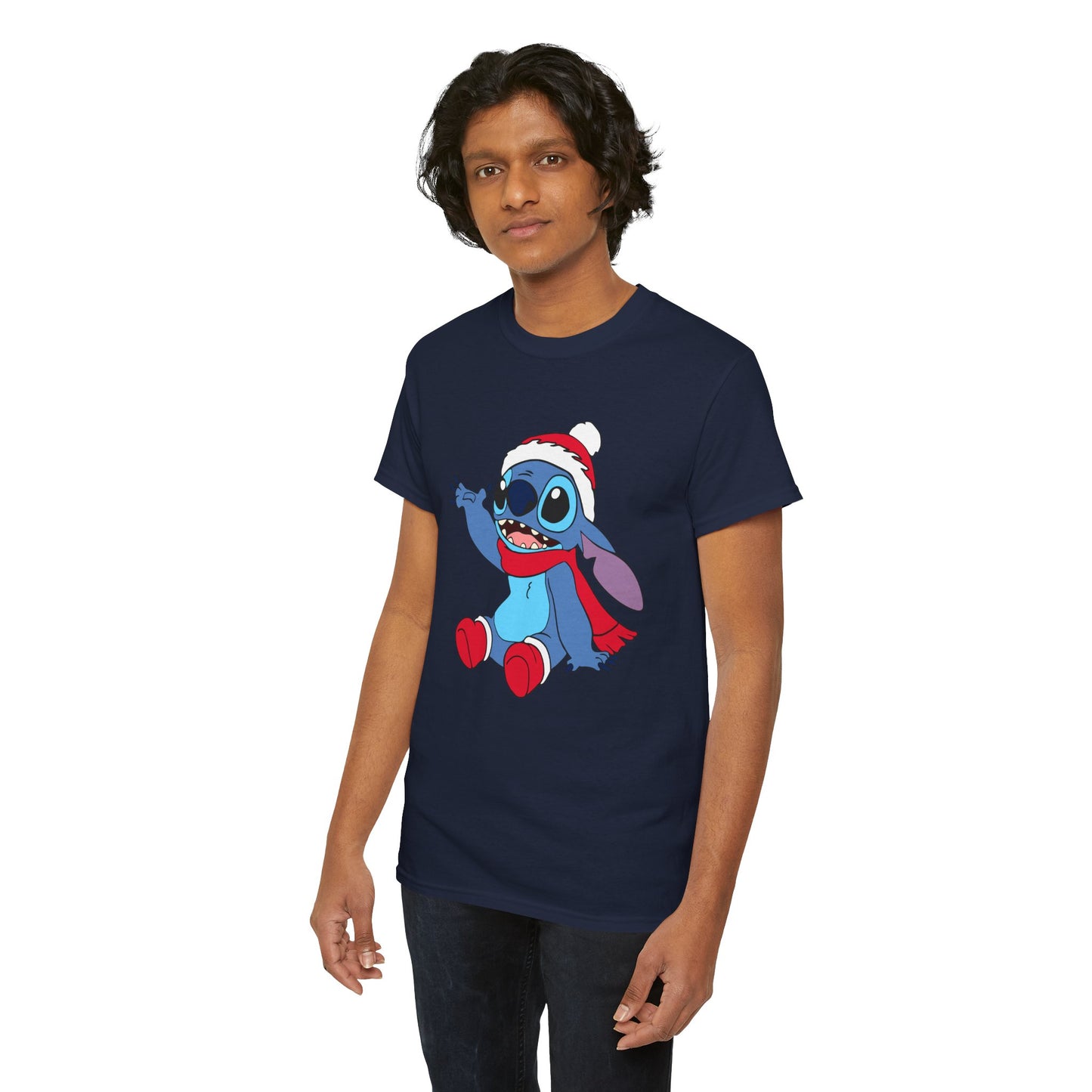 Jolly Alien Christmas T-Shirt – Cute Blue Alien Holiday Graphic Tee (Unisex)