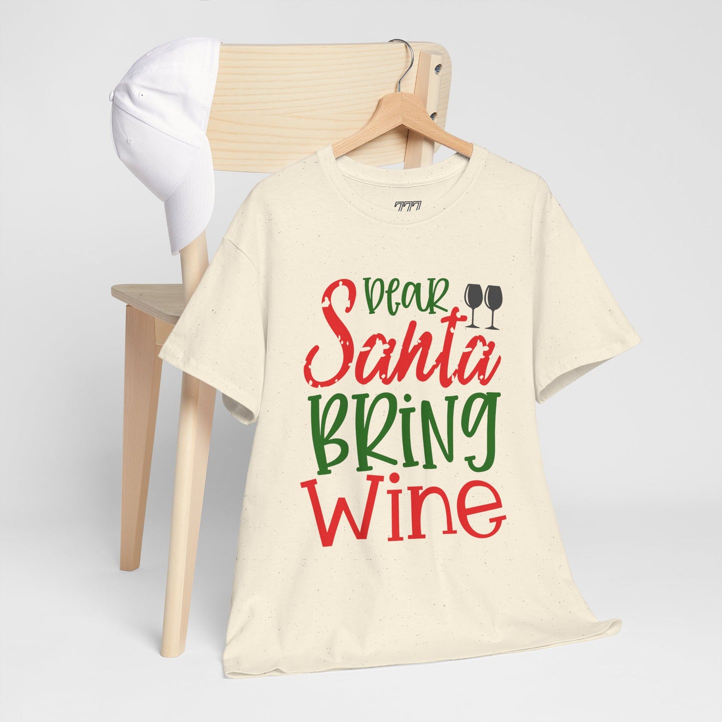 Dear Santa Bring Wine Christmas T-Shirt – Funny Holiday Wine Lover Tee (Unisex)