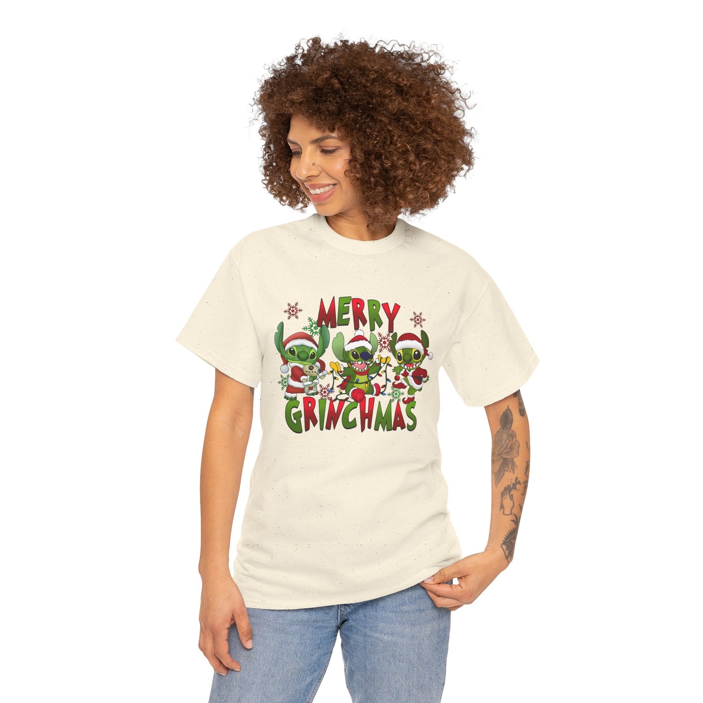 Merry Grinchmas T-Shirt – Funny Christmas Unisex Heavy Cotton Holiday Tee