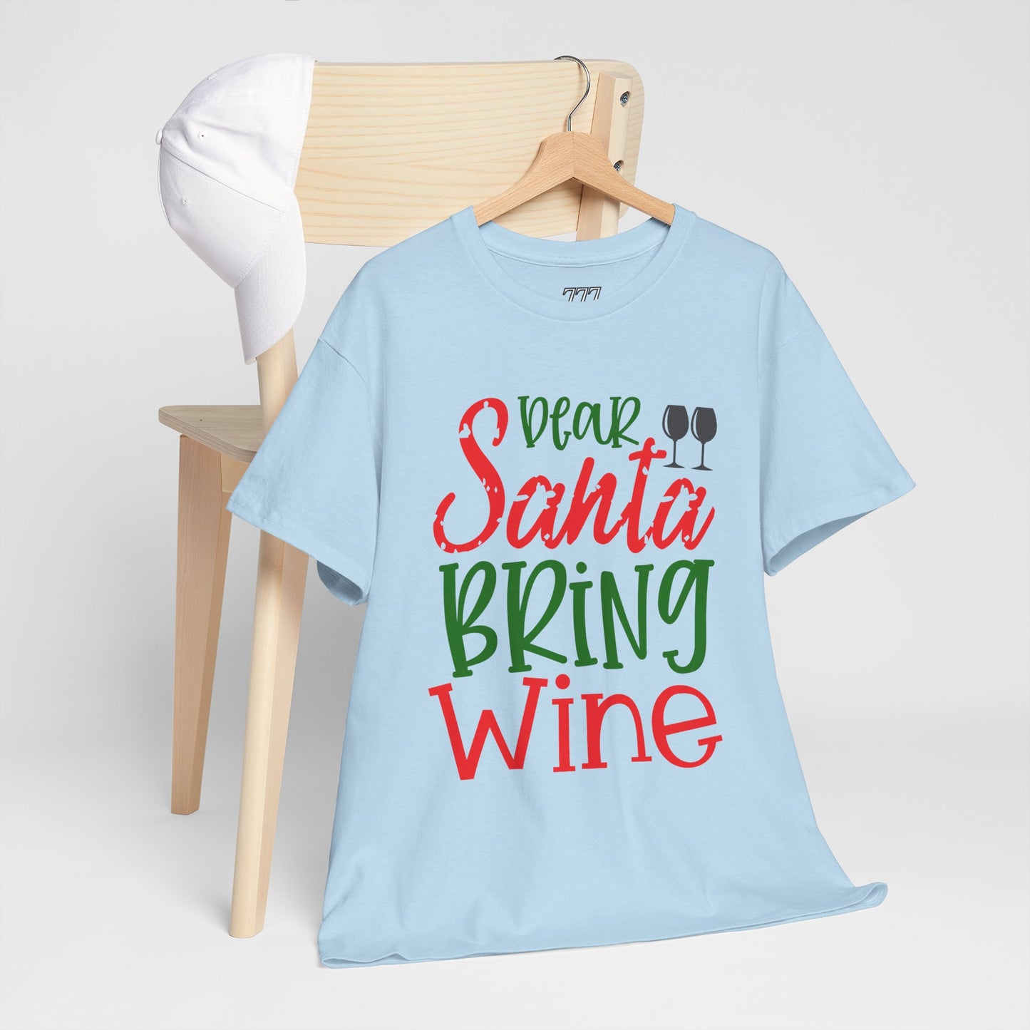 Dear Santa Bring Wine Christmas T-Shirt – Funny Holiday Wine Lover Tee (Unisex)