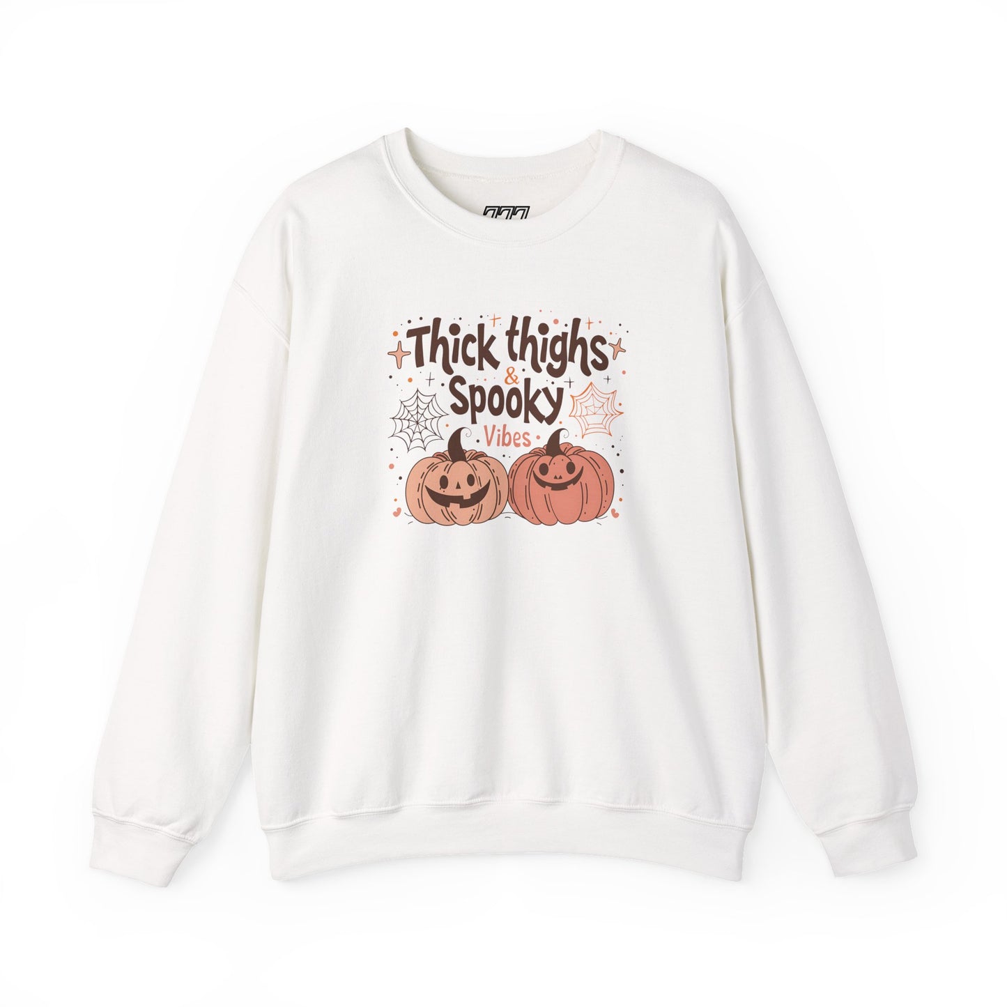 Thick Thighs & Spooky Vibes Women’s Heavy Blend Crewneck Sweatshirt