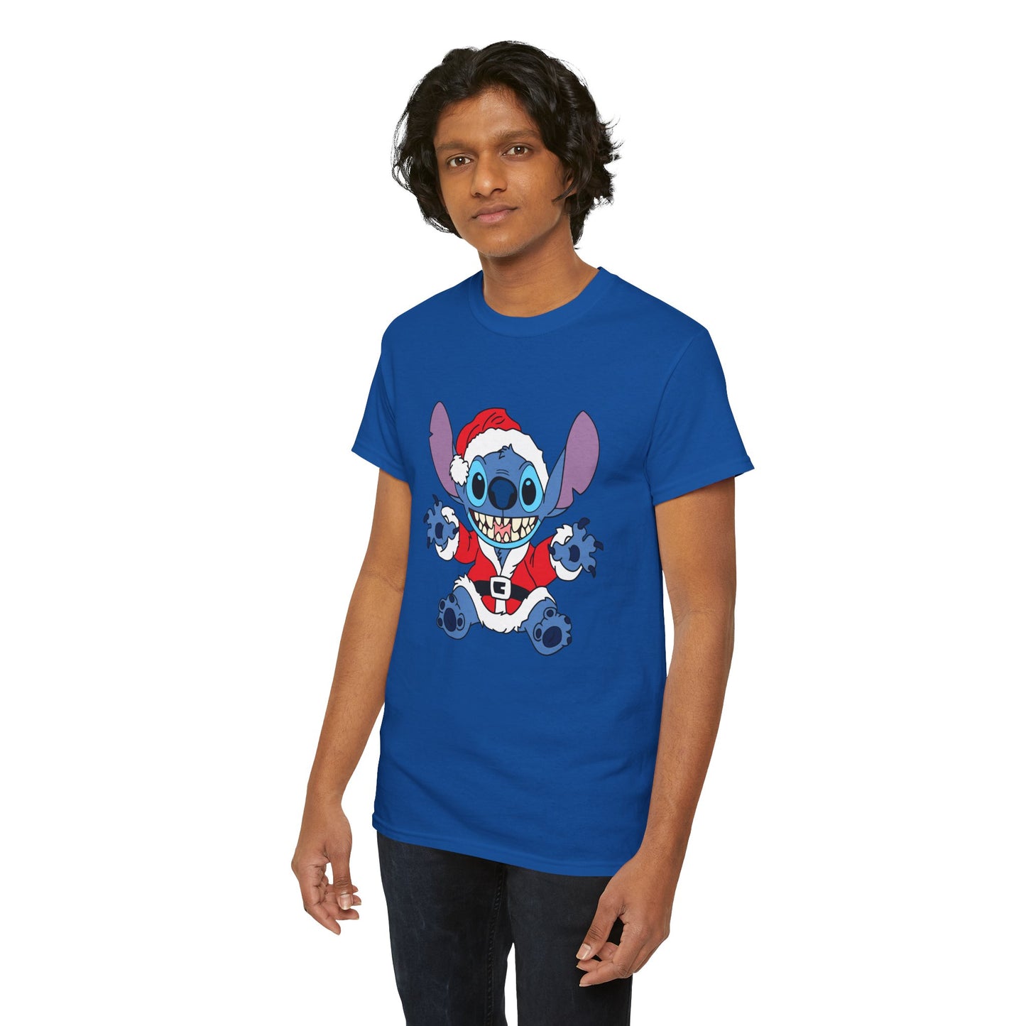 Alien Santa Christmas T-Shirt – Cute Blue Alien Holiday Graphic Tee (Unisex)