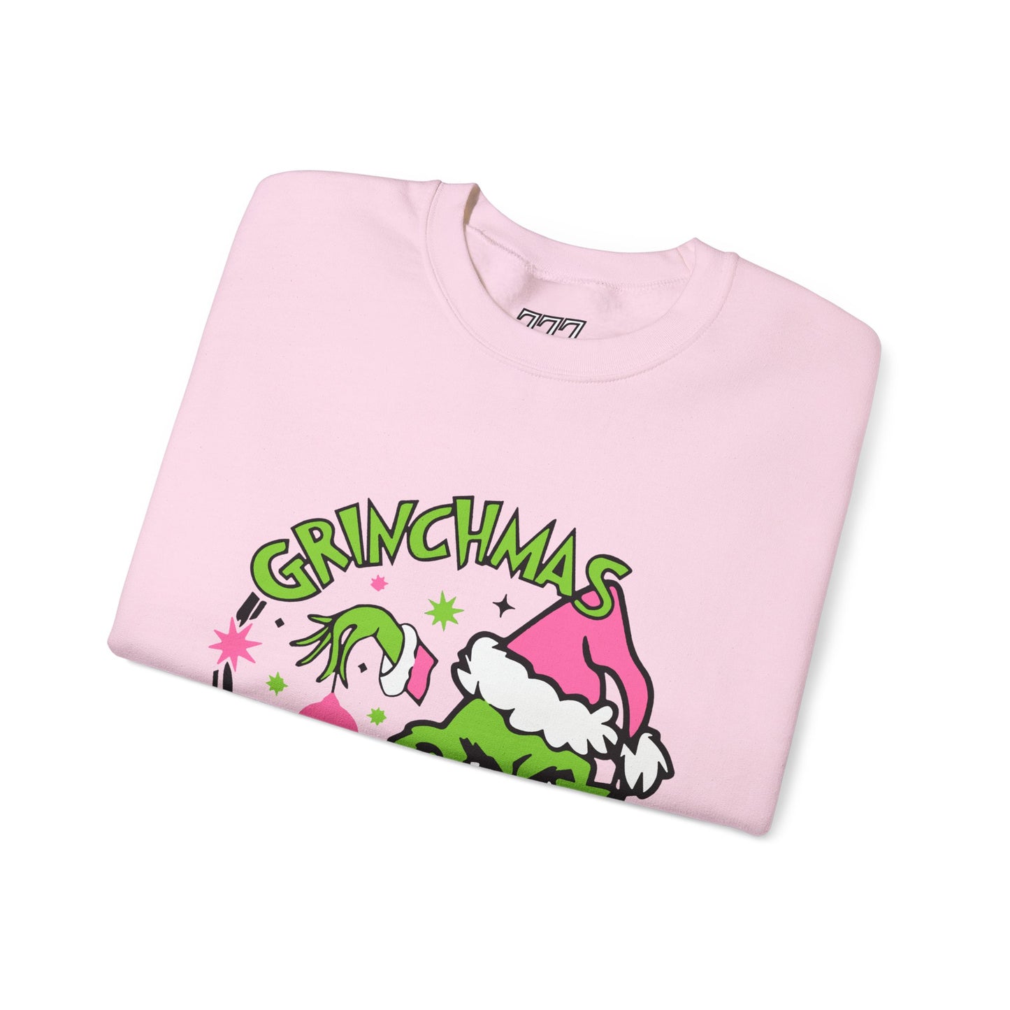 Grinchmas Vibes Funny Christmas Grinch-Inspired Holiday Sweatshirt – Pink Santa Festive Unisex Heavy Blend Crewneck