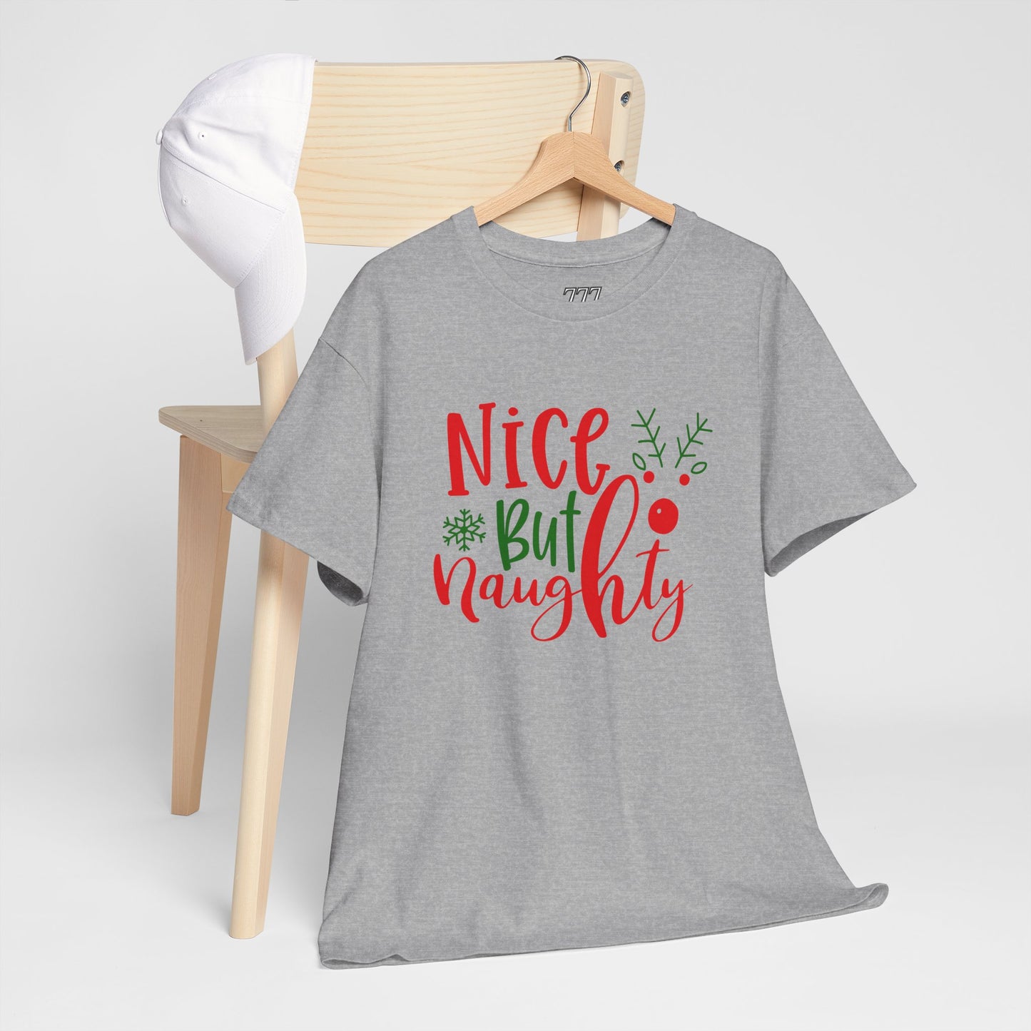 Nice But Naughty T-Shirt – Cute & Sassy Christmas Unisex Heavy Cotton Tee