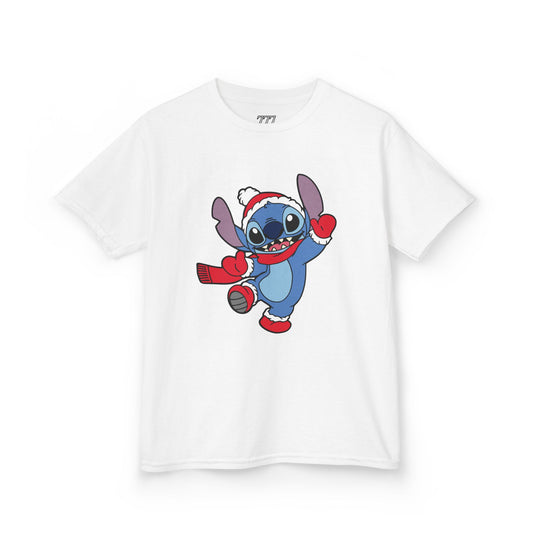 Festive Alien Kids Christmas T-Shirt – Cute Blue Alien Holiday Tee for Kids