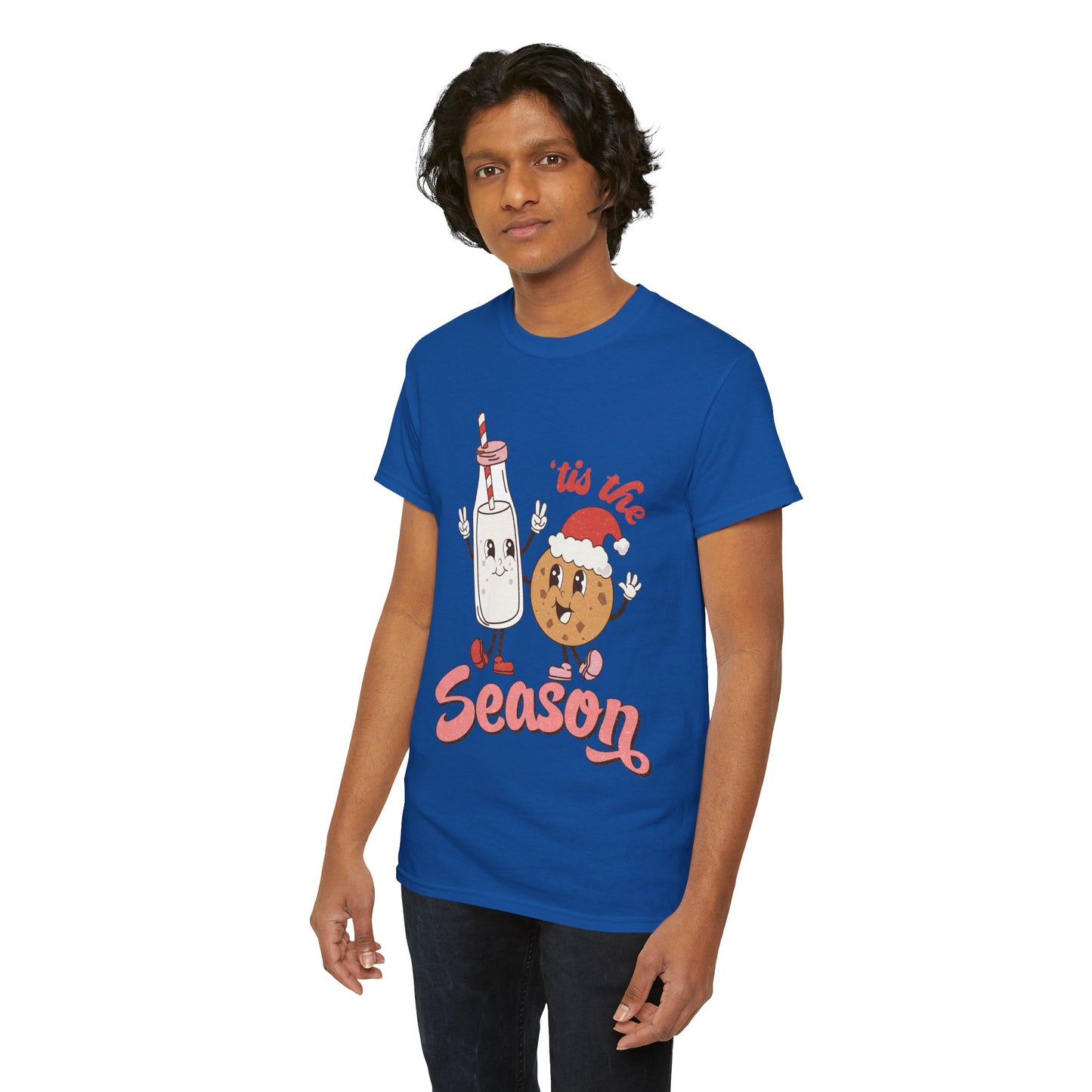 Tis The Season Milk & Cookie Christmas Unisex Heavy Cotton T-Shirt