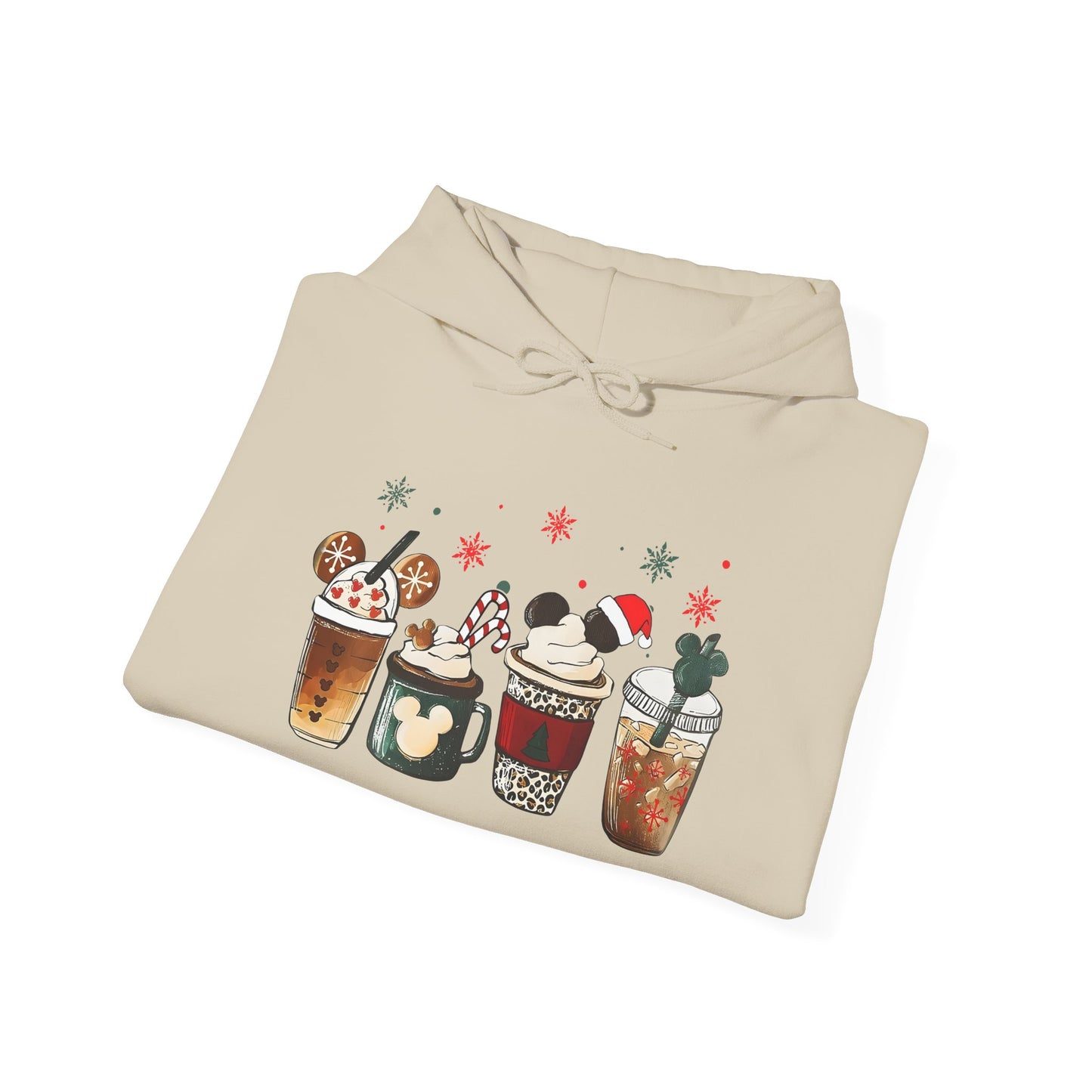 Christmas Coffee Lovers Hoodie – Cute Holiday Drink Art Hooded Sweatshirt (Unisex)