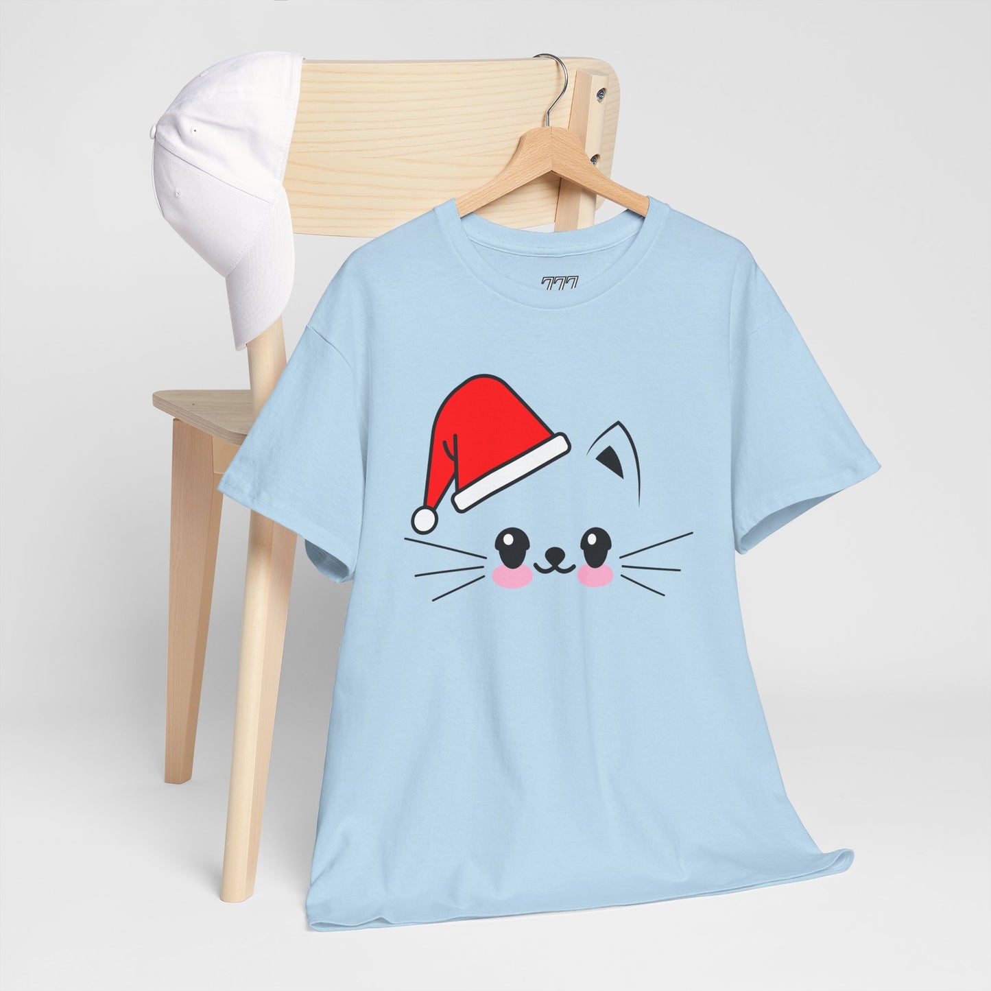 Cat Santa Christmas T-Shirt – Cute Kawaii Cat Holiday Tee (Unisex)