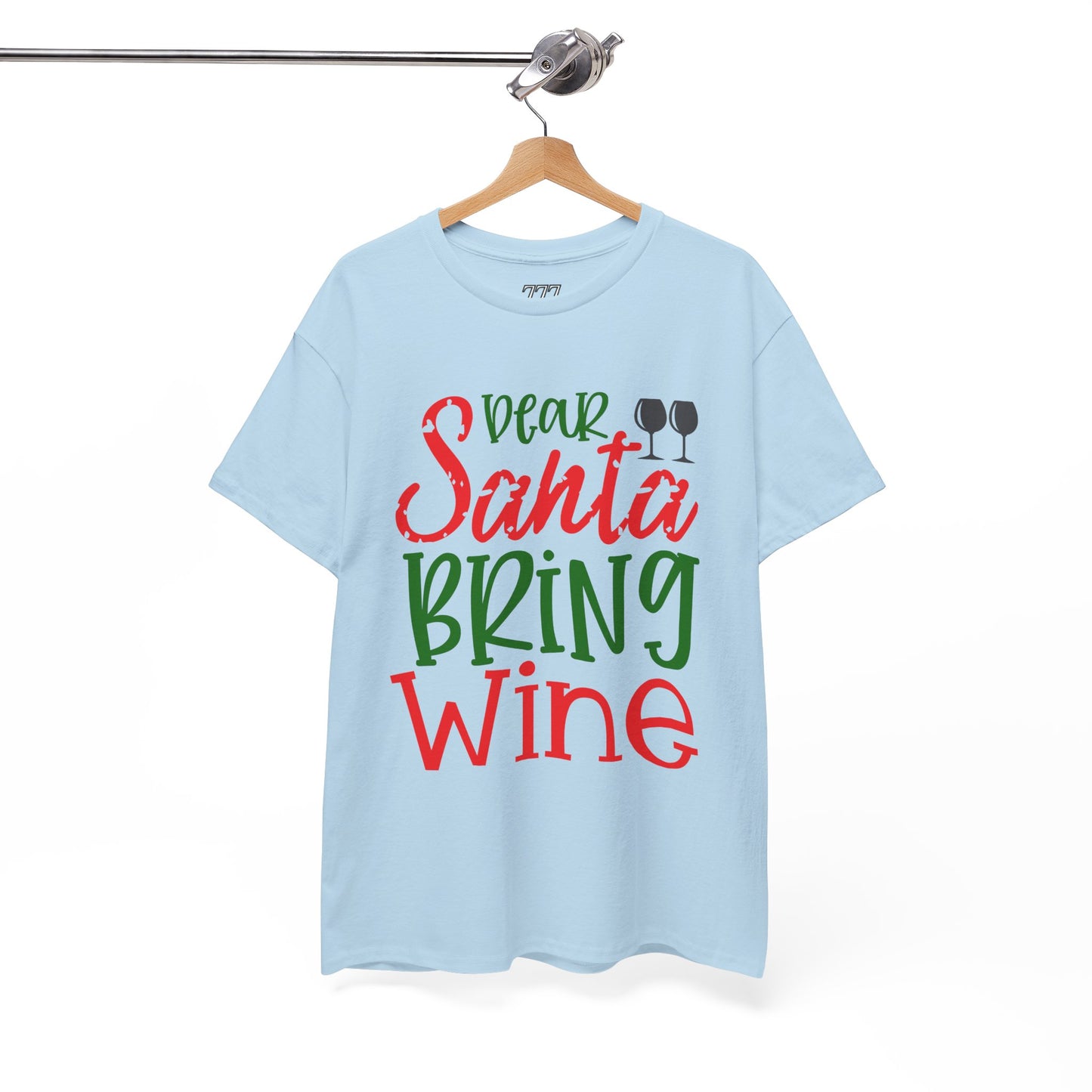 Dear Santa Bring Wine Christmas T-Shirt – Funny Holiday Wine Lover Tee (Unisex)