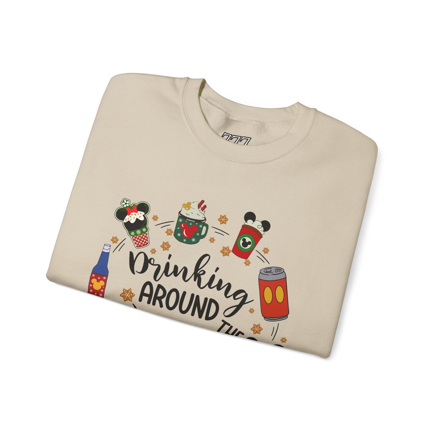 Drinking Around the World Christmas Crewneck – Fun Holiday Travel & Cocktail Sweatshirt (Unisex)
