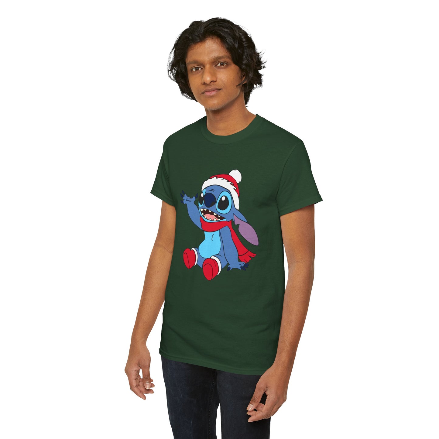 Jolly Alien Christmas T-Shirt – Cute Blue Alien Holiday Graphic Tee (Unisex)
