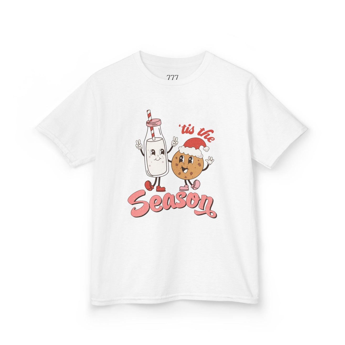 Tis The Season Kids Christmas T-Shirt – Cute Milk & Cookie Holiday Tee