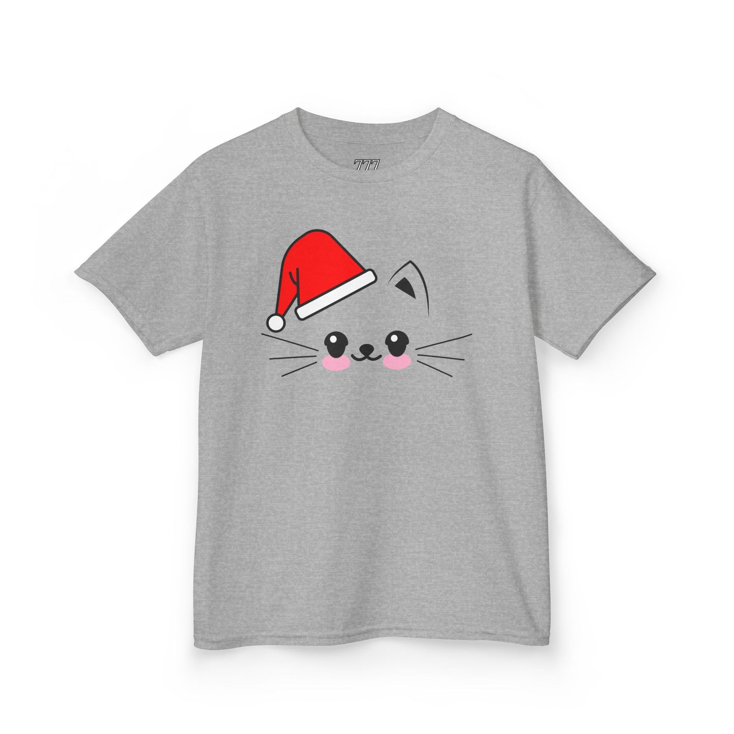 Cat Santa Kids Christmas T-Shirt – Cute Kawaii Cat Holiday Tee for Kids