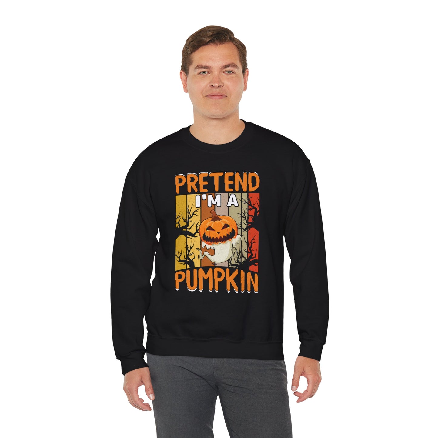 Pretend I'm A Pumpkin Unisex Heavy Blend Crewneck Sweatshirt
