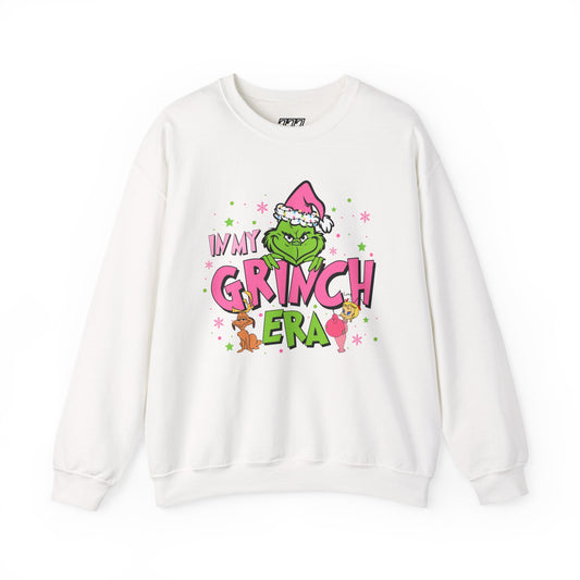 In My Grinch Era Funny Christmas Grinch-Inspired Holiday Sweatshirt – Pink Santa Festive Unisex Heavy Blend Crewneck