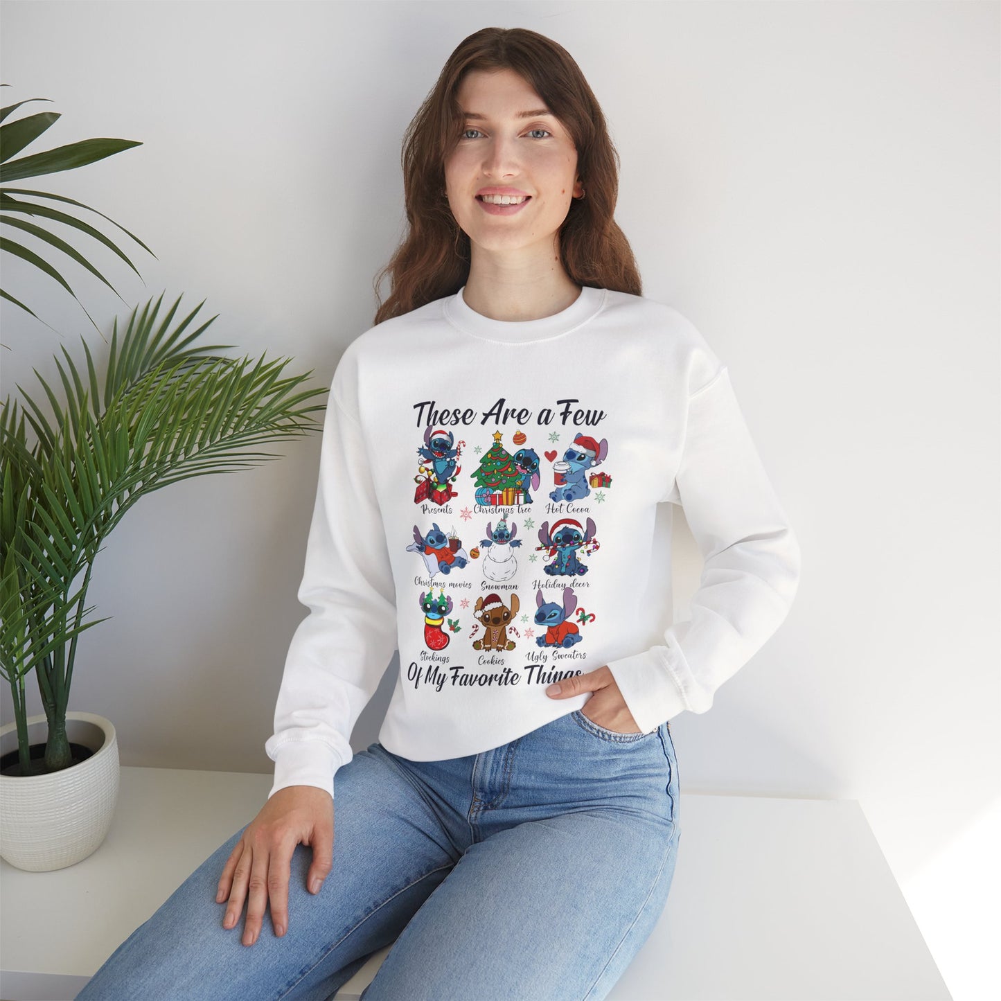 These Are a Few of My Favorite Things Christmas Characters Holiday Sweatshirt – Cute Festive Unisex Heavy Blend Crewneck