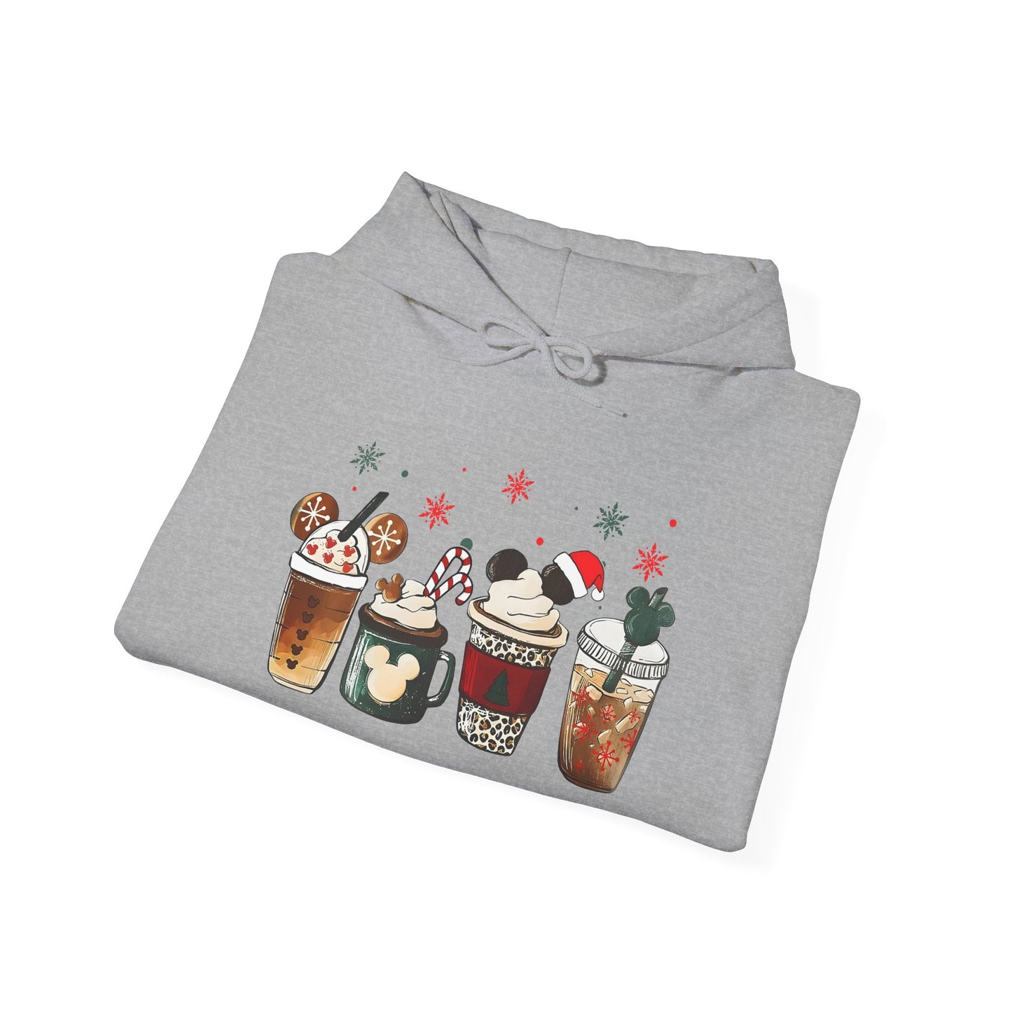 Christmas Coffee Lovers Hoodie – Cute Holiday Drink Art Hooded Sweatshirt (Unisex)