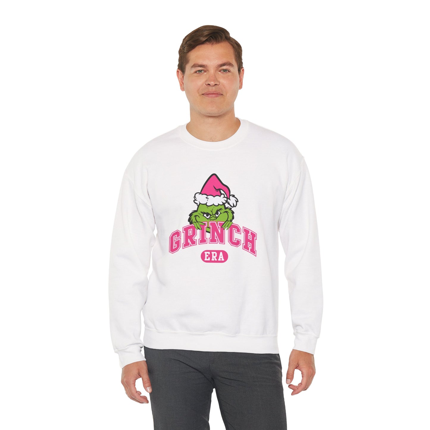 Grinch Era Christmas Crewneck – Cozy Pink Santa Grinch Sweatshirt (Unisex)