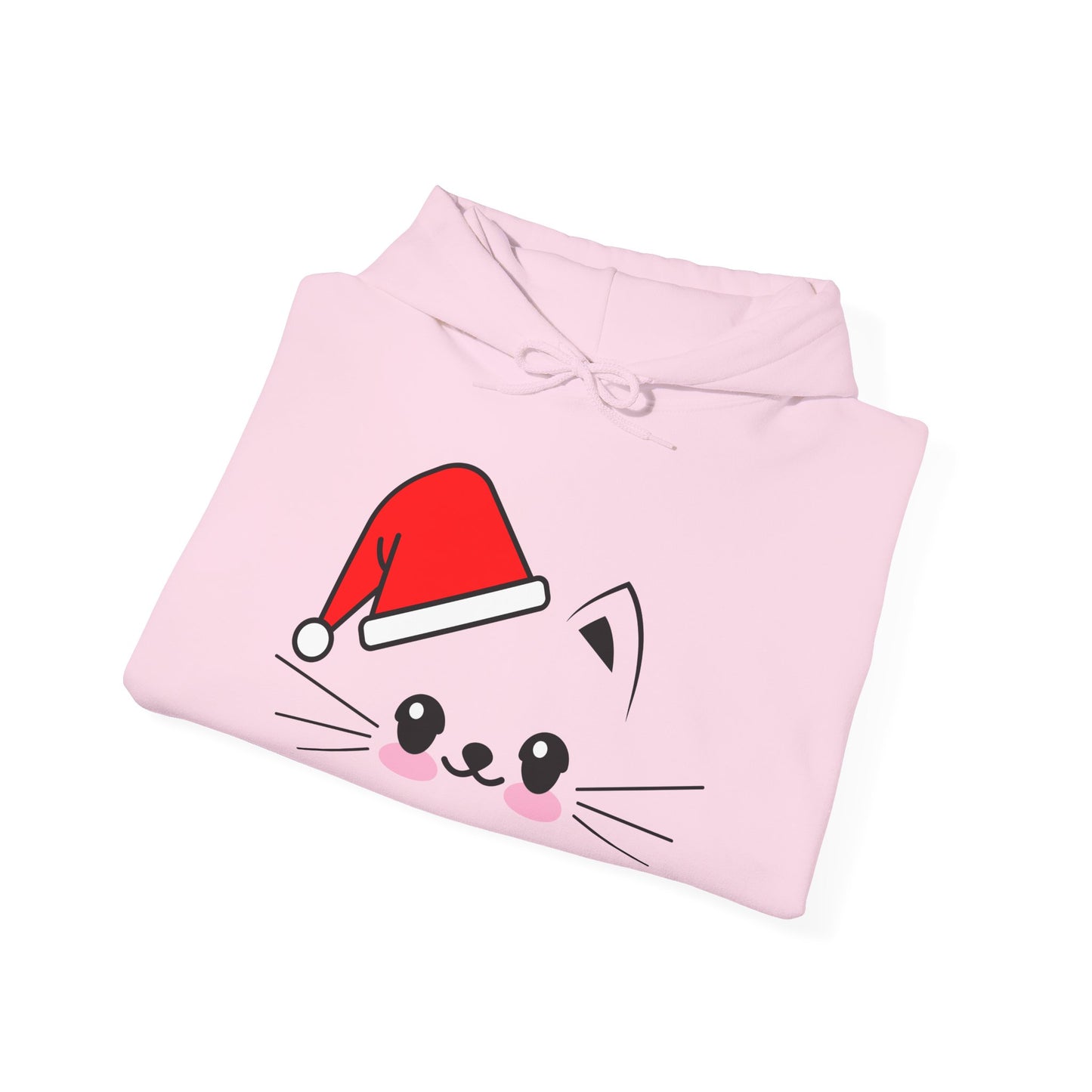 Cat Santa Christmas Hoodie – Cute Kawaii Cat Holiday Hooded Sweatshirt (Unisex)