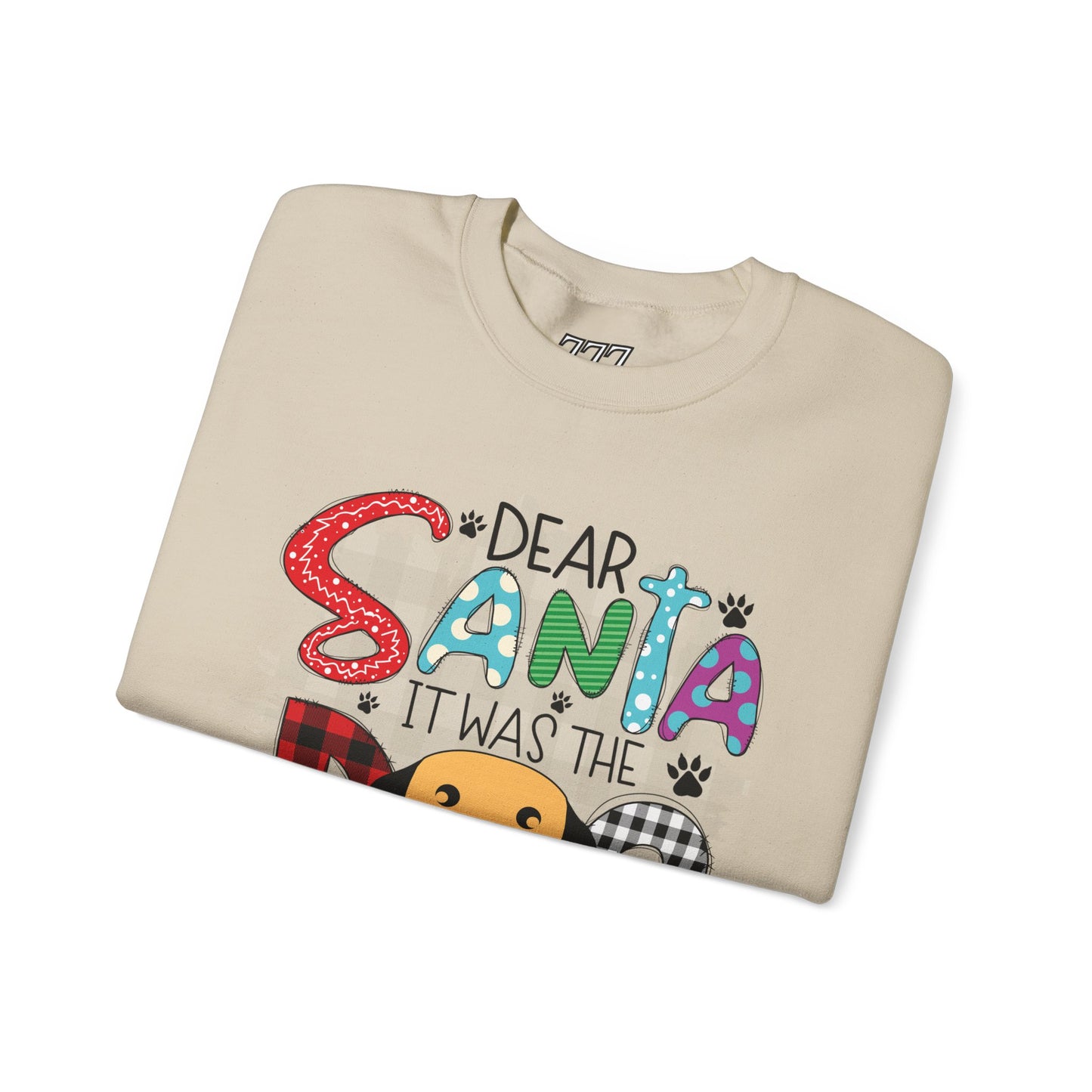 Dear Santa It Was The Dog Christmas Crewneck – Funny Holiday Dog Lover Sweatshirt (Unisex)