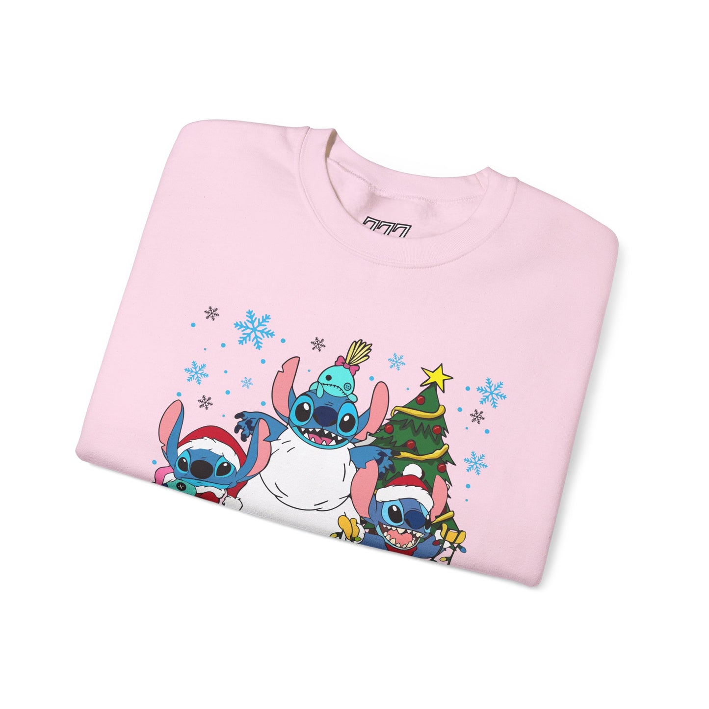 Stitch Christmas Vibes Sweatshirt – Cute Holiday Trio Unisex Heavy Blend Crewneck