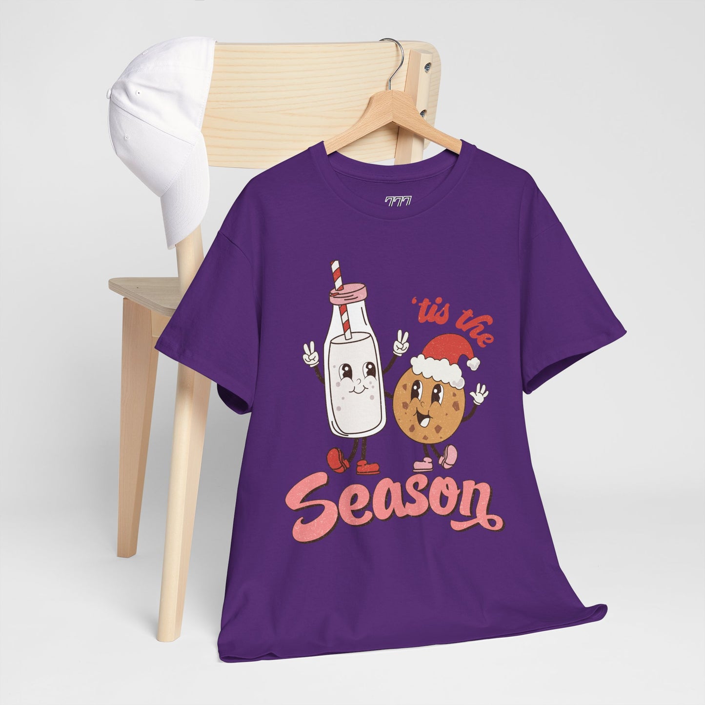Tis The Season Milk & Cookie Christmas Unisex Heavy Cotton T-Shirt
