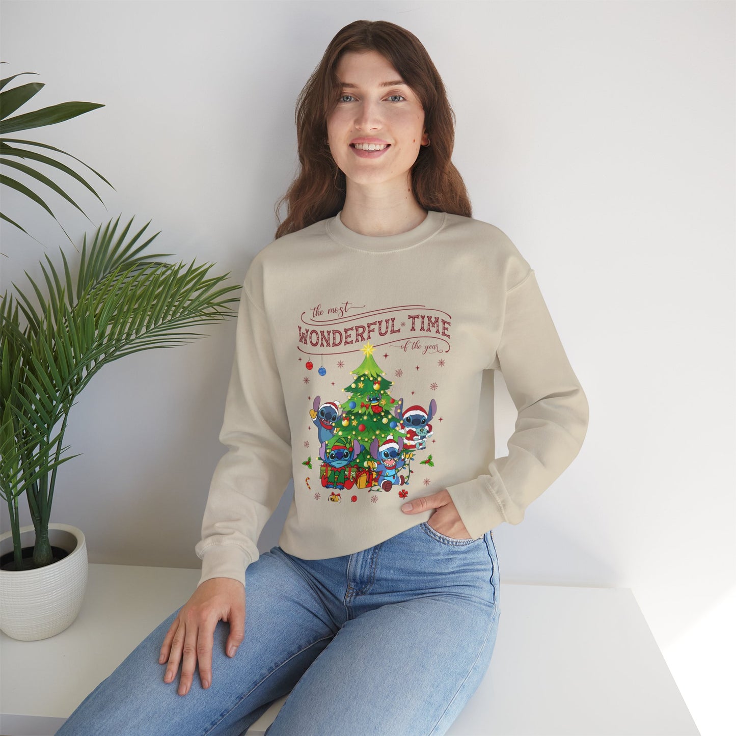 The Most Wonderful Time of the Year Christmas Sweatshirt – Cute Holiday Characters Festive Unisex Heavy Blend Crewneck