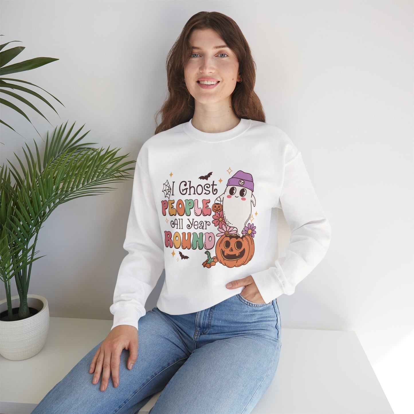 I Ghost People All Year Round Women's Heavy Blend Crewneck Sweatshirt