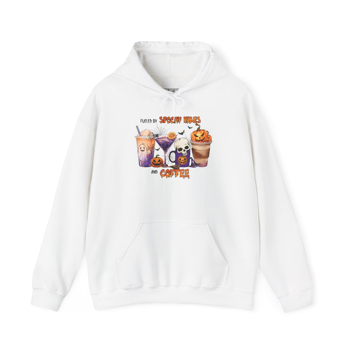 Fueled By Spooky Vibes And Coffee Unisex Heavy Blend Hoodie