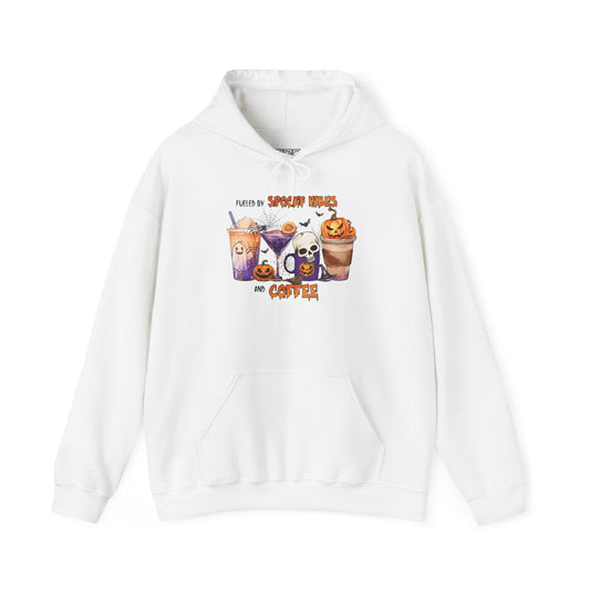 Fueled By Spooky Vibes And Coffee Unisex Heavy Blend Hoodie