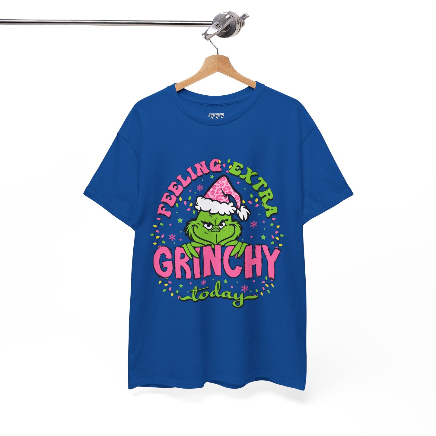 Feeling Extra Grinchy Today Funny Christmas Grinch-Inspired Holiday Tee – Pink Santa Festive Unisex Heavy Cotton T-Shirt