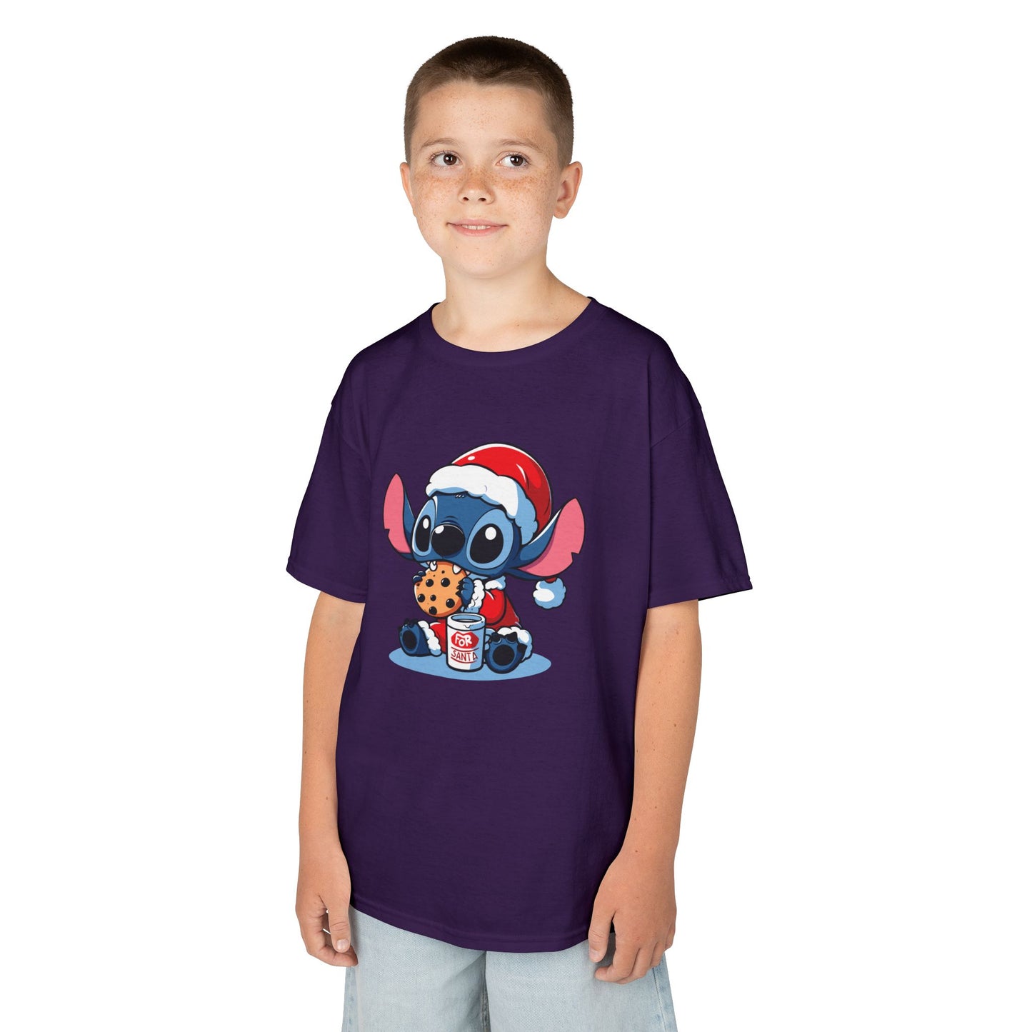 Saint Stitch Christmas Kids T-Shirt – Cute Holiday Alien Heavy Cotton Tee